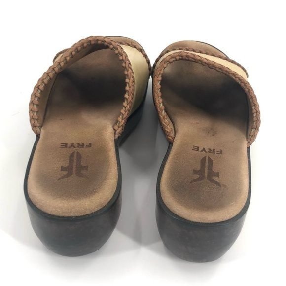 Frye Wooden Boho Platform Clog Sandals Size 7 Boho Casual Hippie Cute Slides - Picture 5 of 7